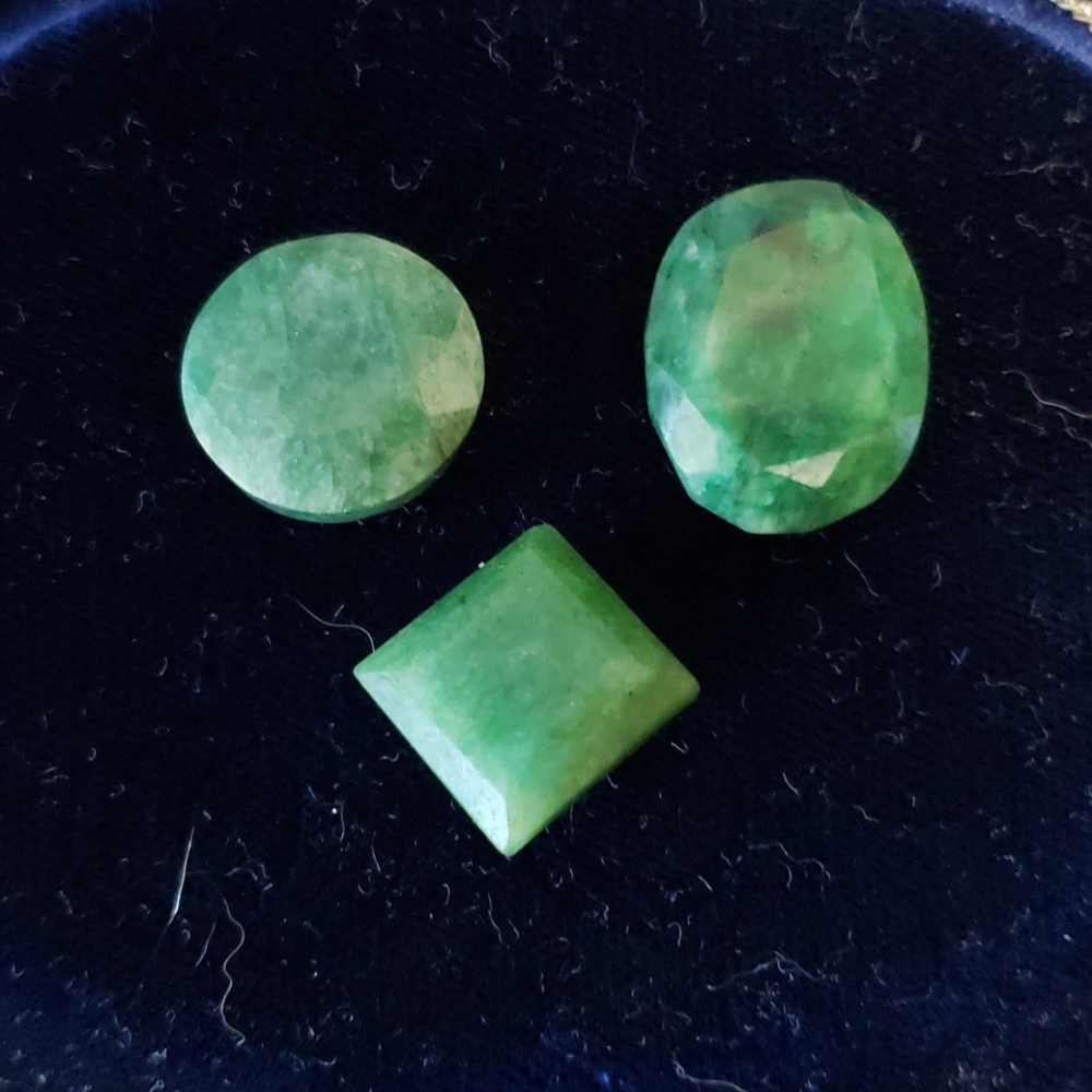 LOT of 3 natural emeralds